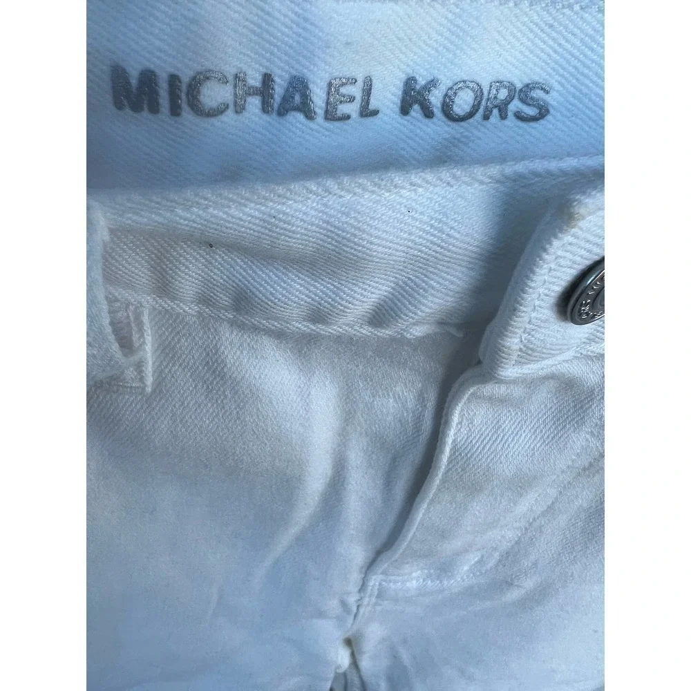 D4 Michael Kors White denim joggers NWT SZ 4